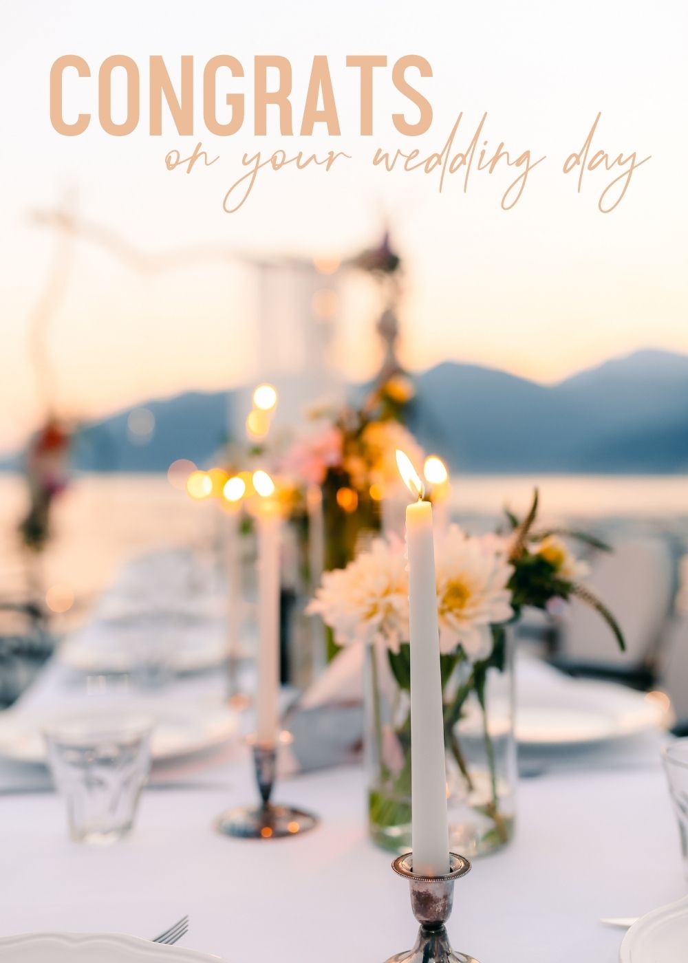Congrats on Your Wedding Day Greeting Card by Mrs V – Joyful and Elegant