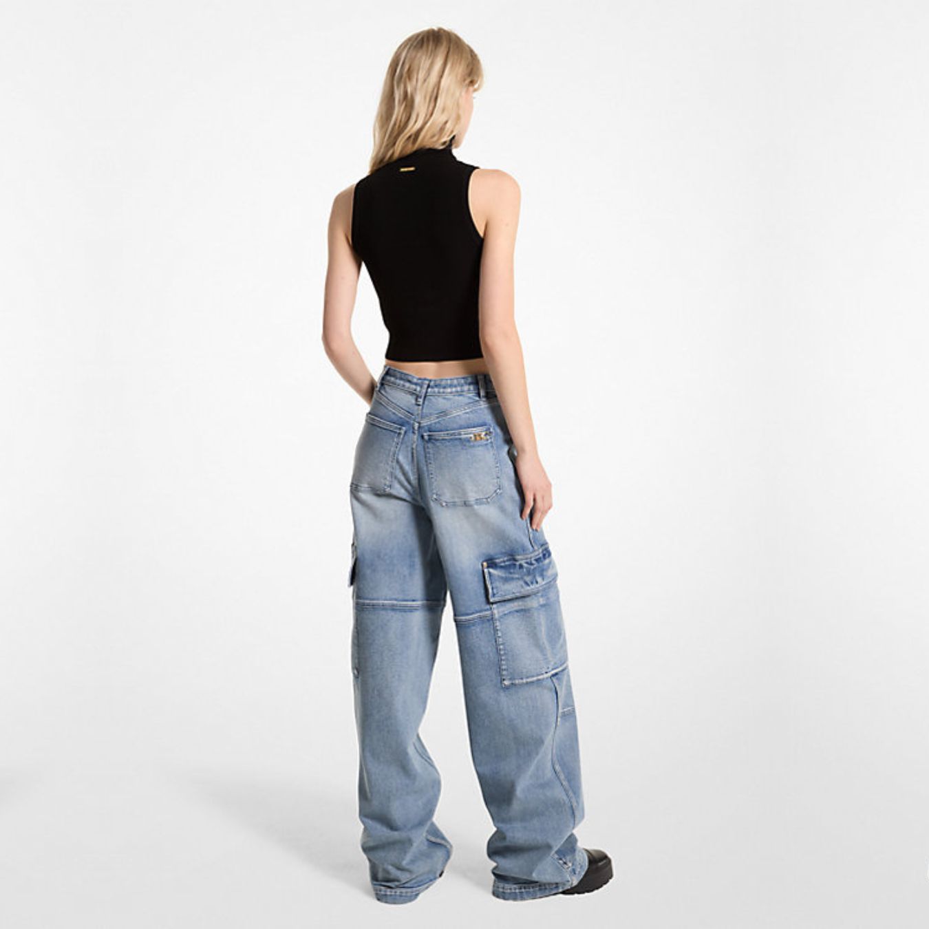 Wide-Leg Cargo Jeans