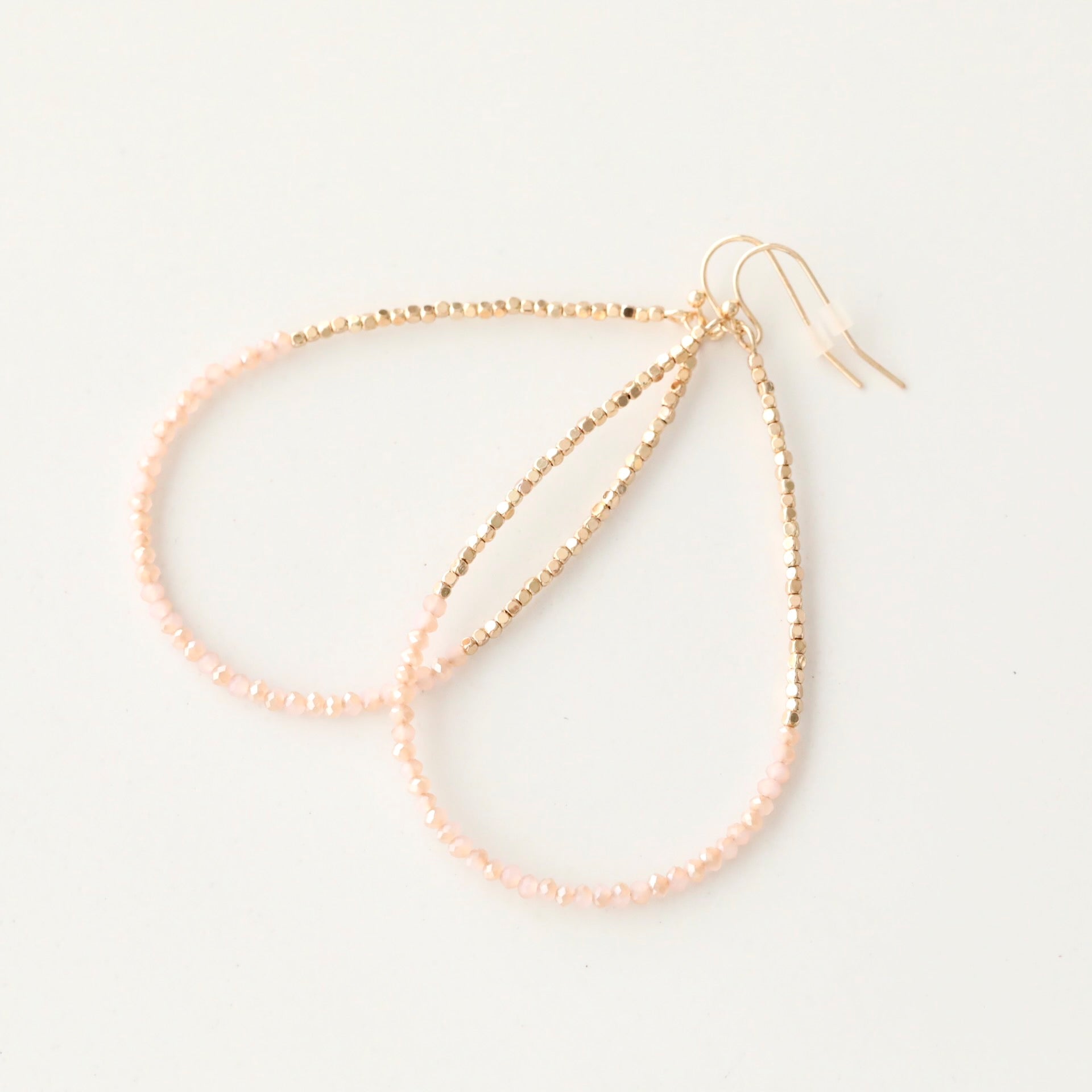Beaded Large Teardrop Shaped Earrings