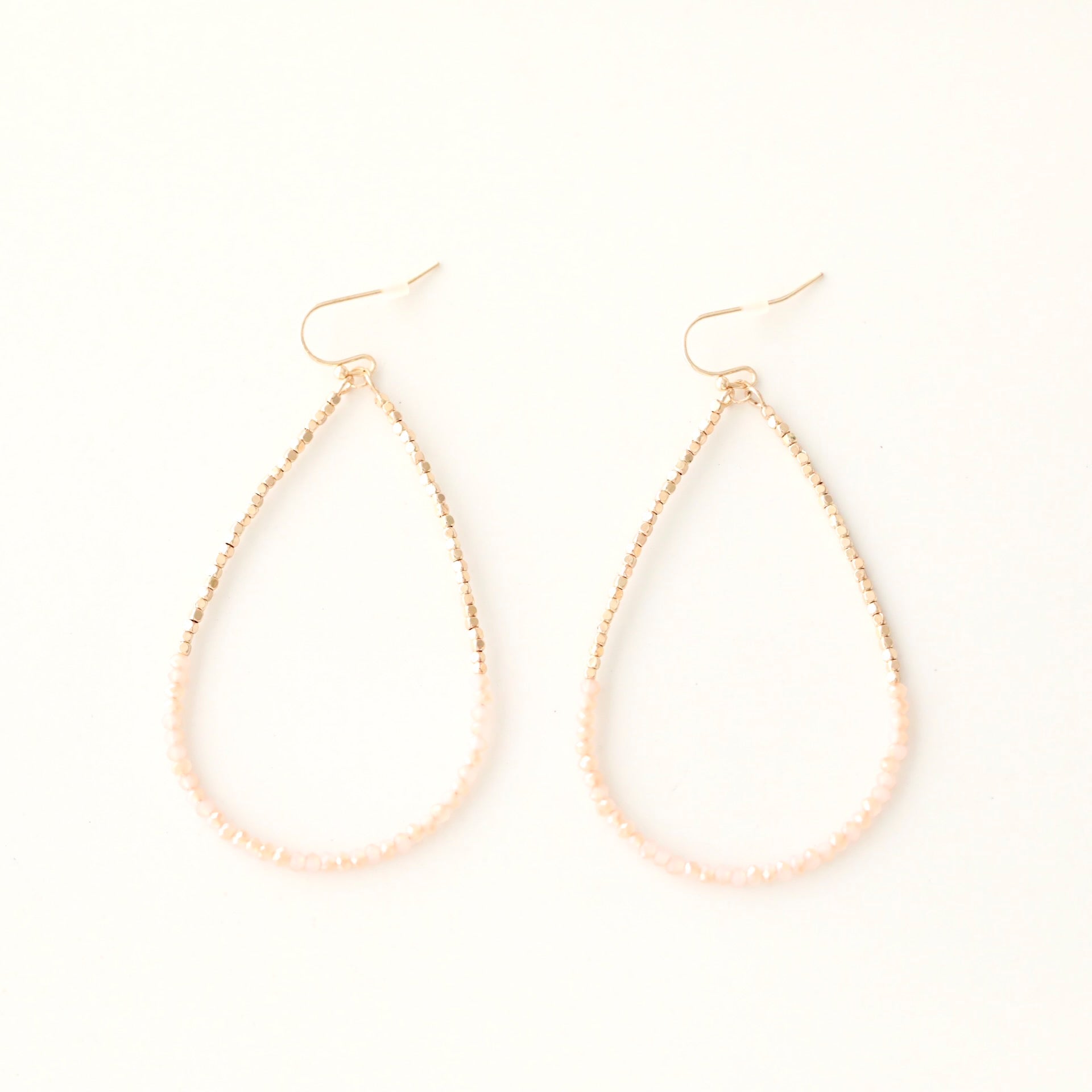 Beaded Large Teardrop Shaped Earrings