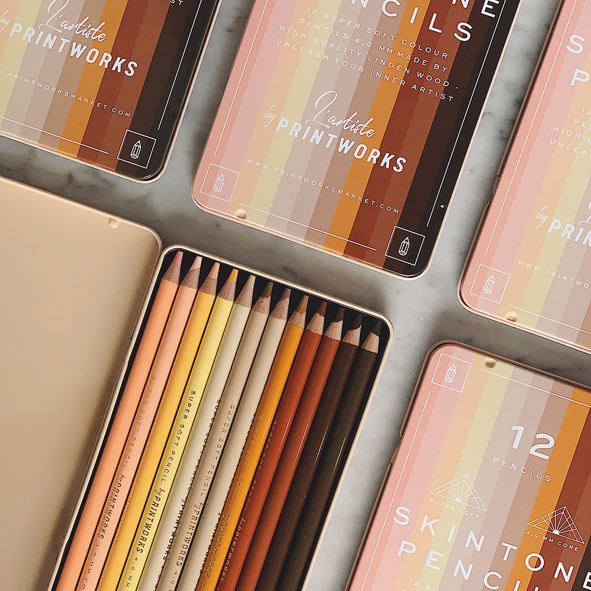 Close-up of Skin Tone Coloured Pencils – Smooth and Vibrant Colour Application
