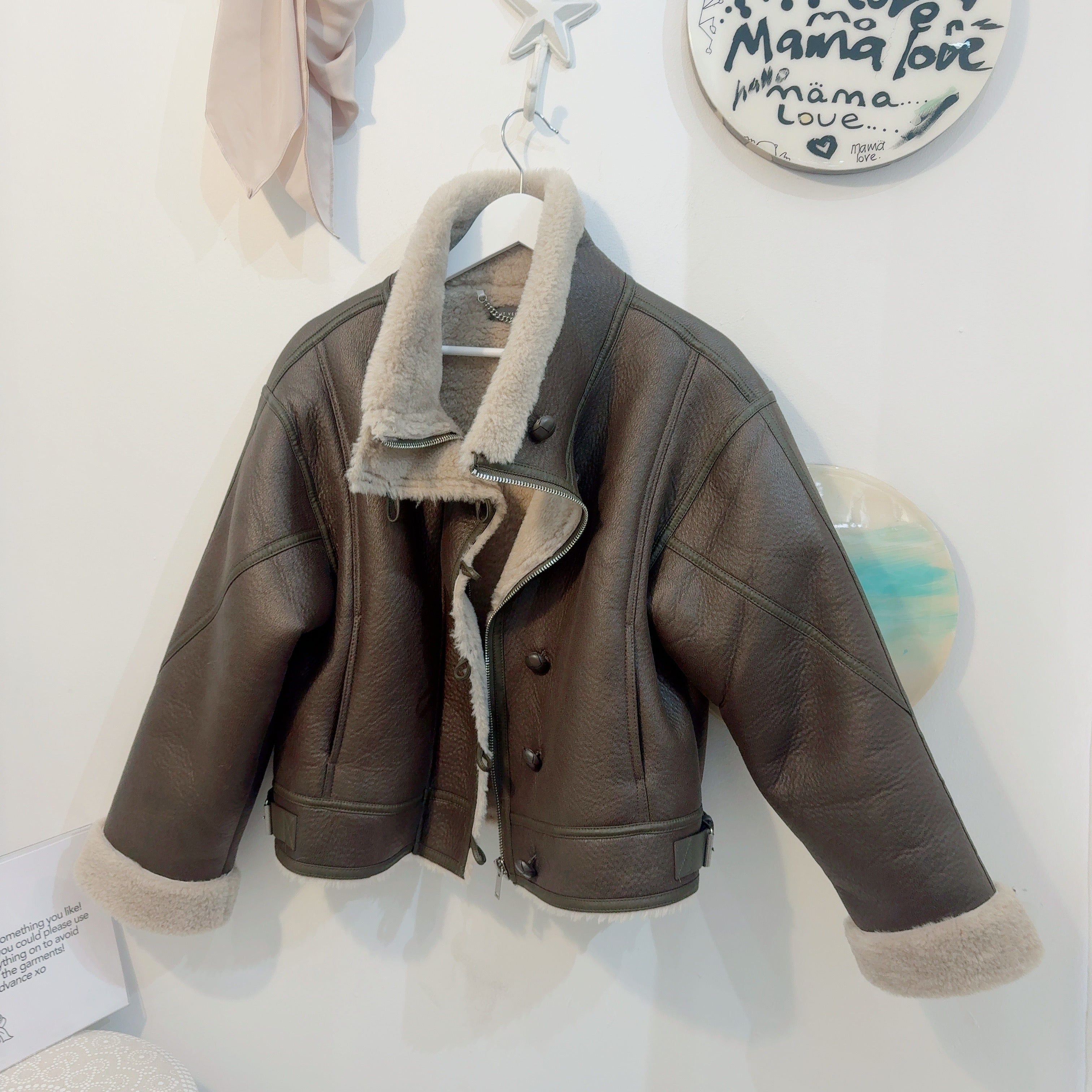 Khaki Funnel Neck Aviator Jacket