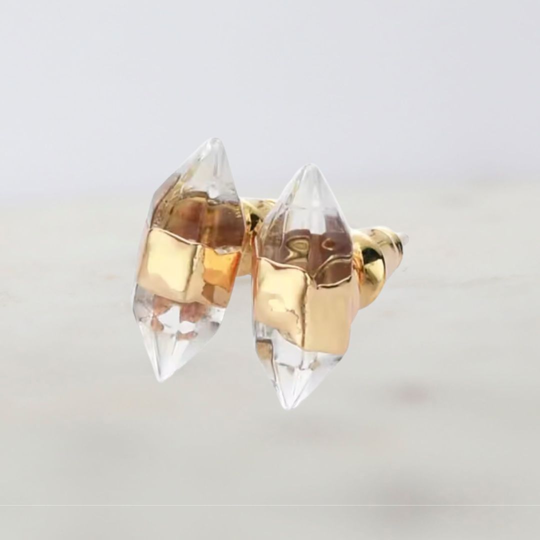 Crystal Quartz Stud Earrings