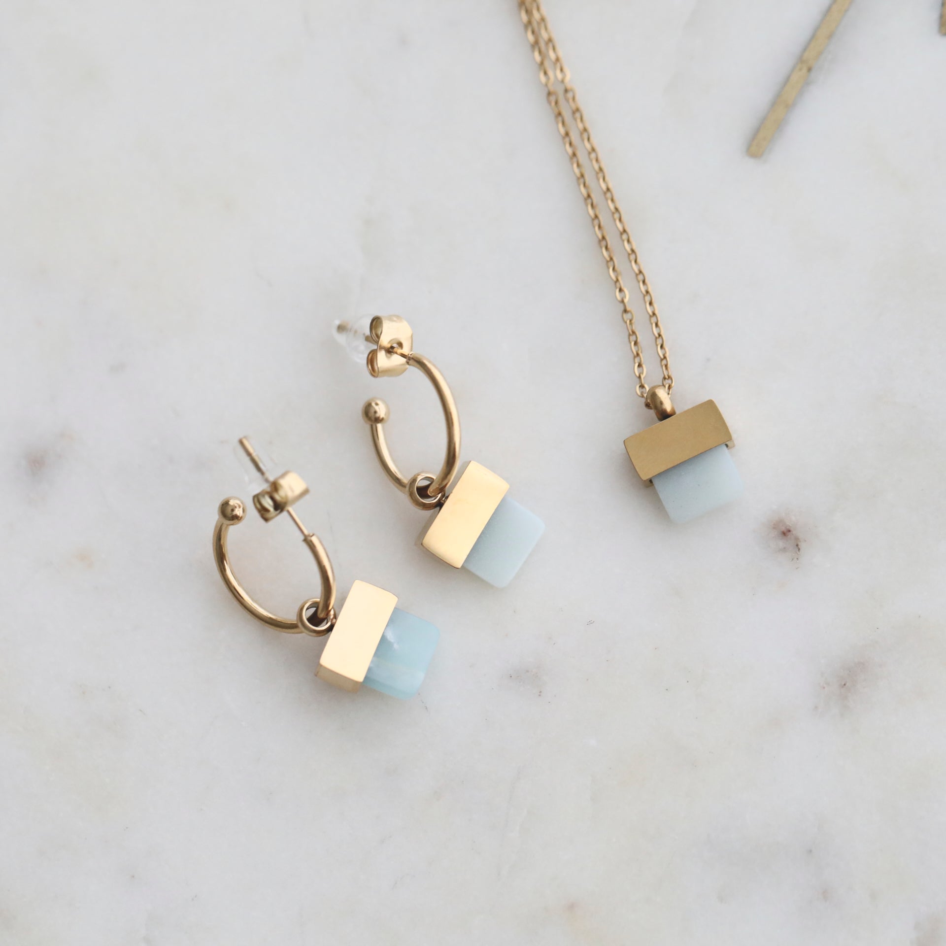 Gold & Crystal Set of Necklaces & Earrings