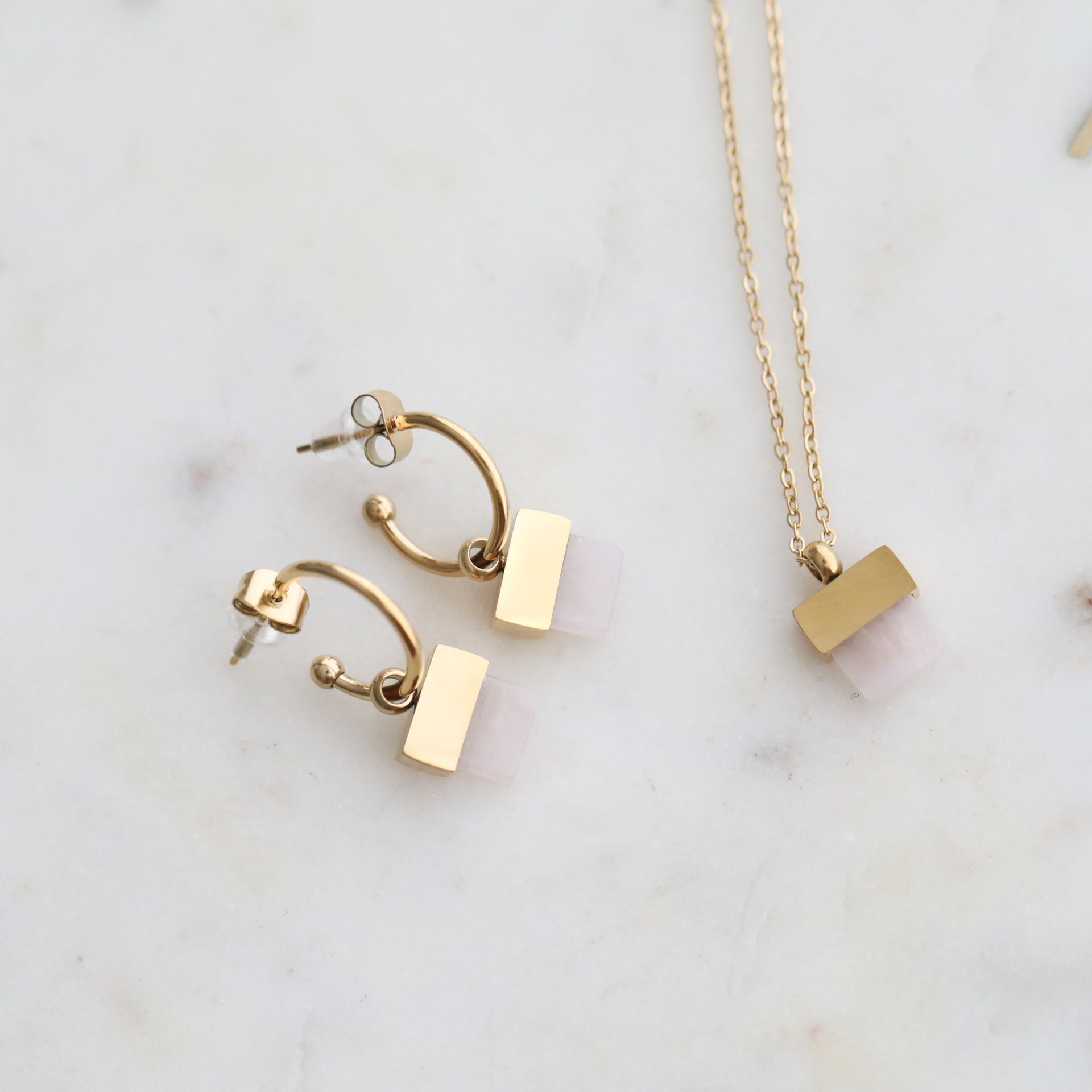 Gold & Crystal Set of Necklaces & Earrings