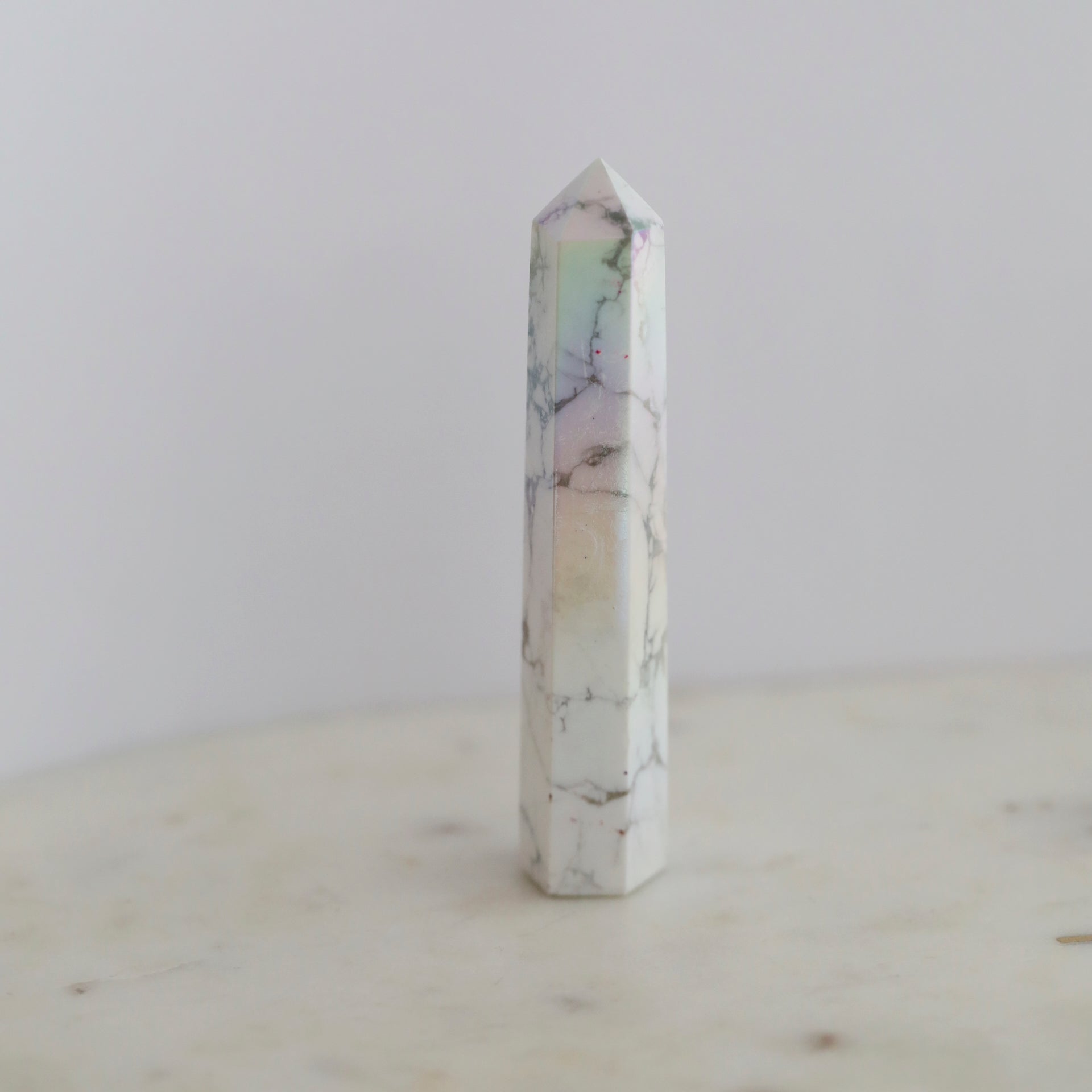 Itemized Selection of Angel Aura Howlite Towers by Mrs V