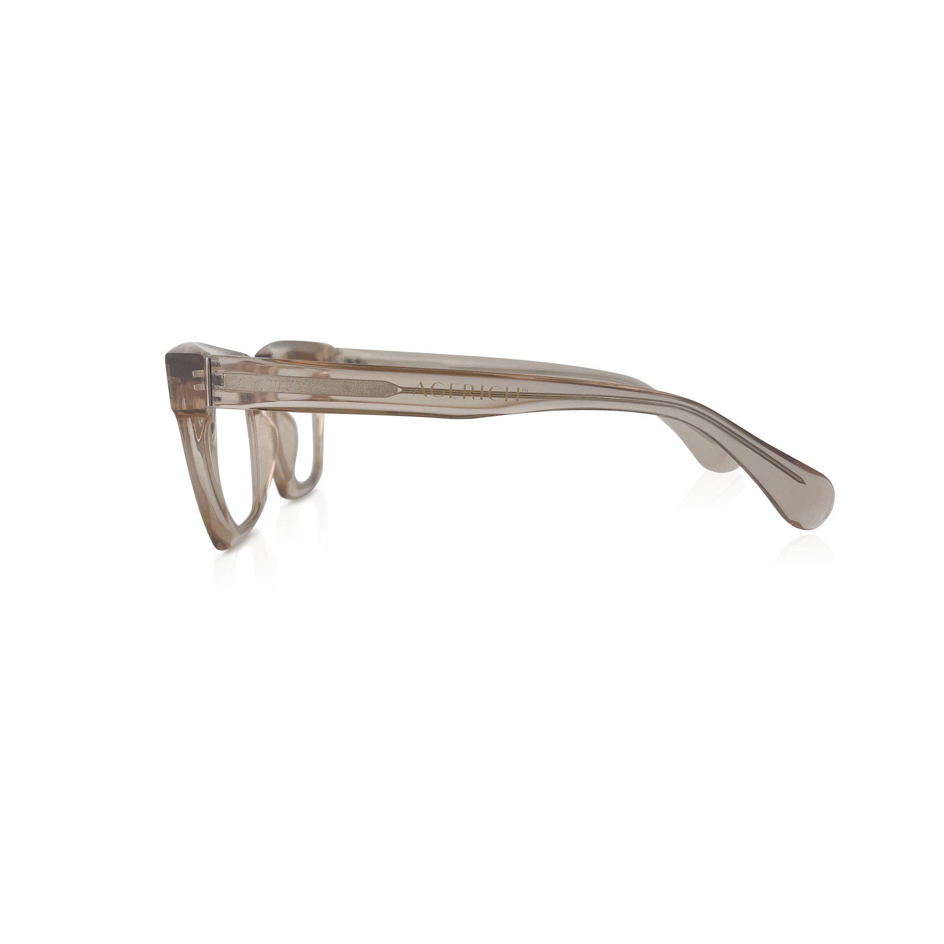 Side View of Mrs V Eyewear 'Sage Diamond' - Featuring Stainless Steel Hinges and Refined Design