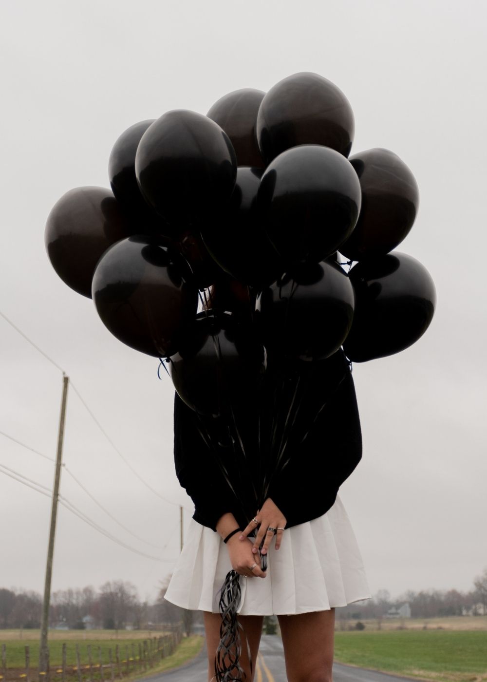Black Balloons Greeting Card by Mrs V – Unique and Stylish