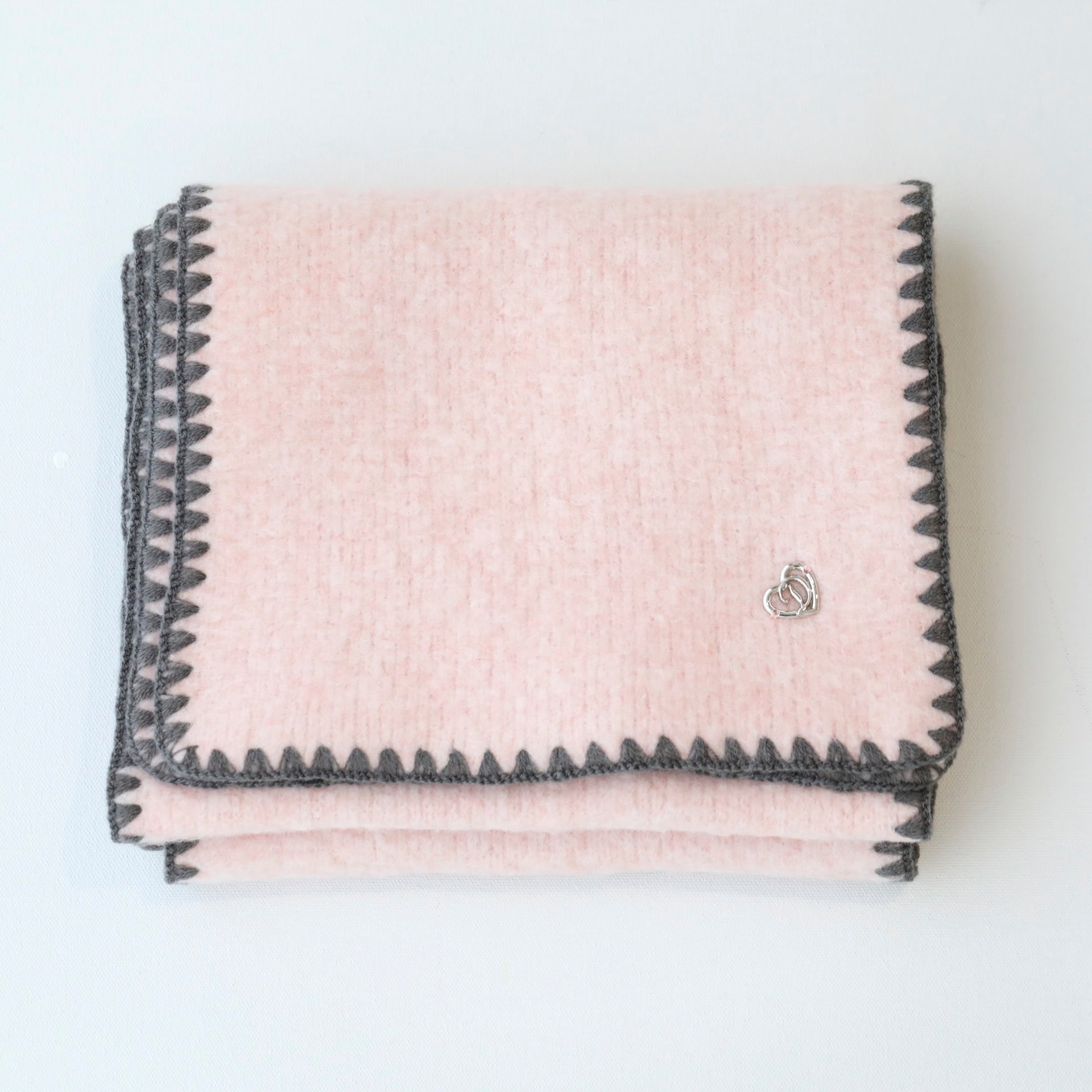 Pink Stitch Wool Blend Scarf