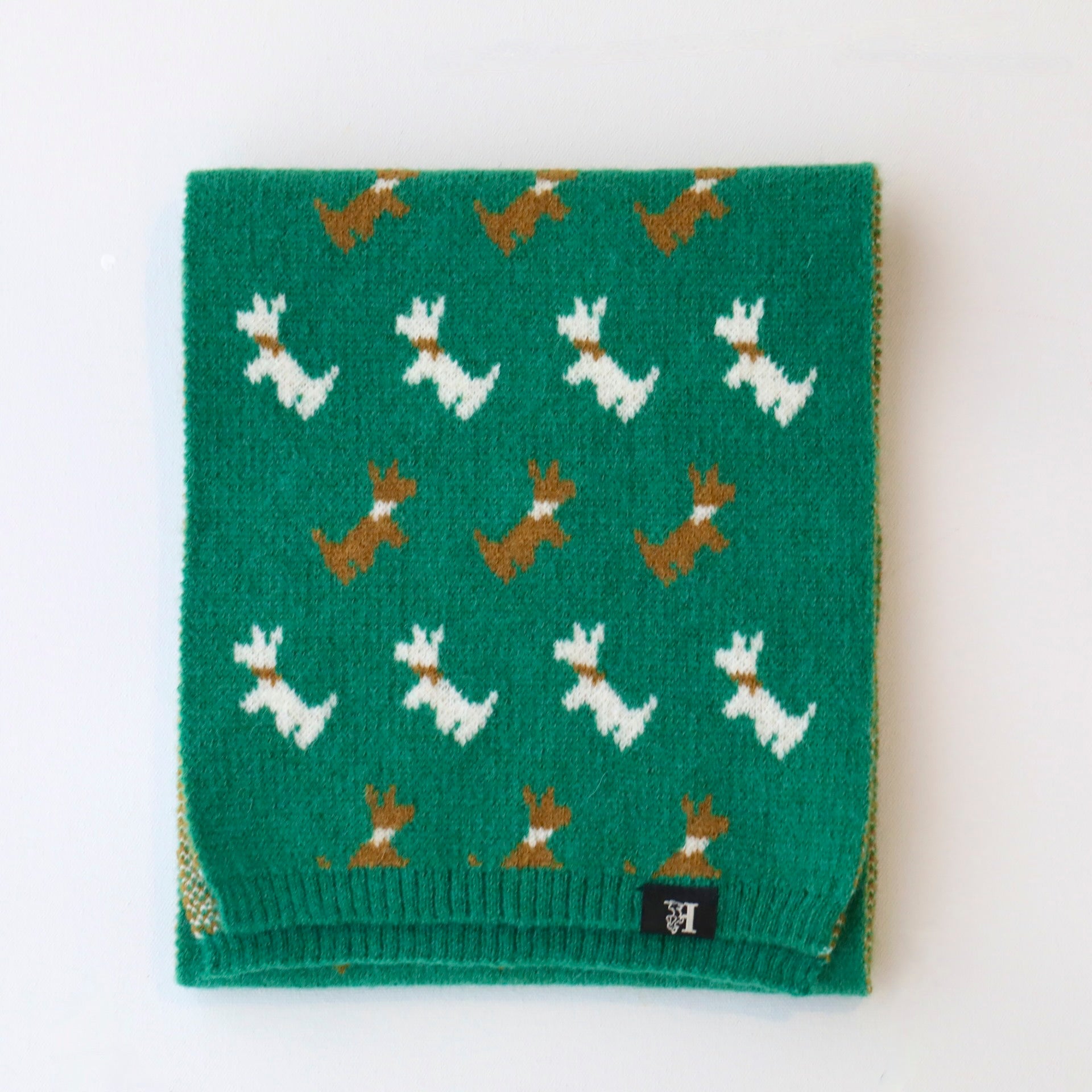 Westie Green Scarf