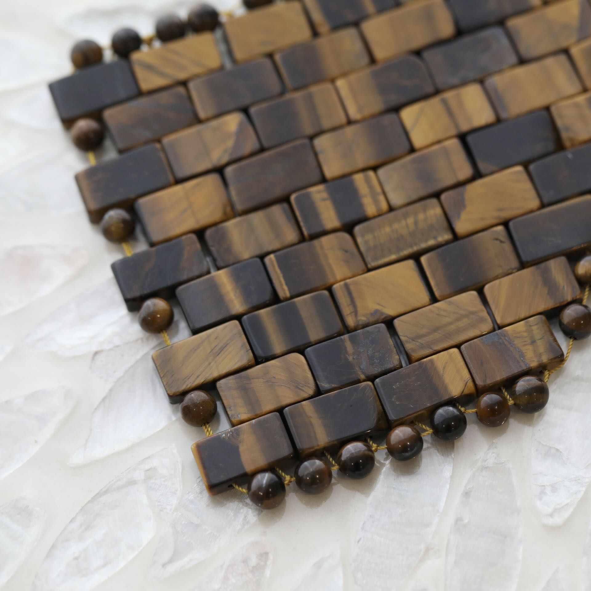 Close-up of Tiger's Eye Eye-mask for Mental Focus by Mrs V