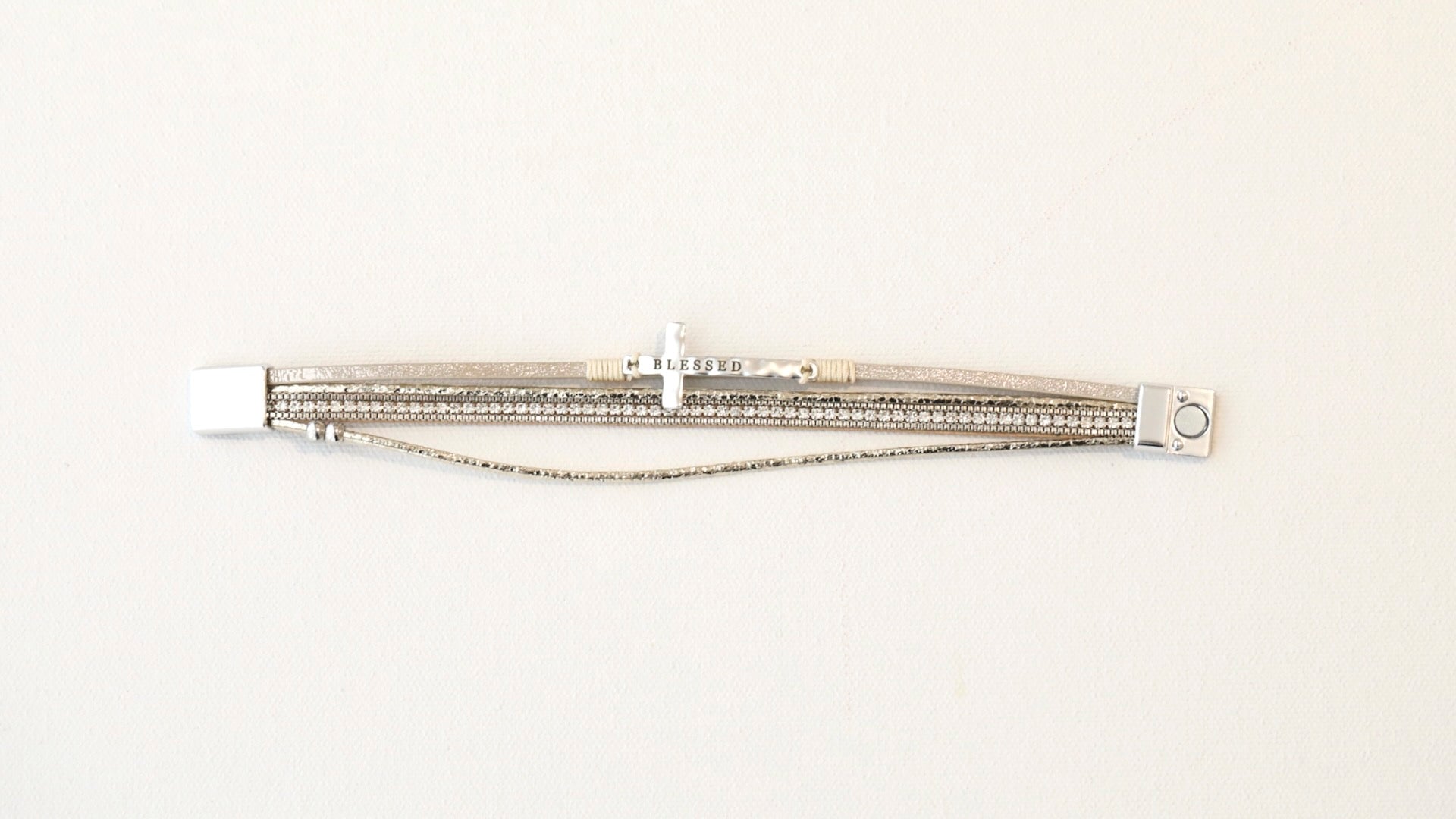 'Blessed' Cross Bracelet