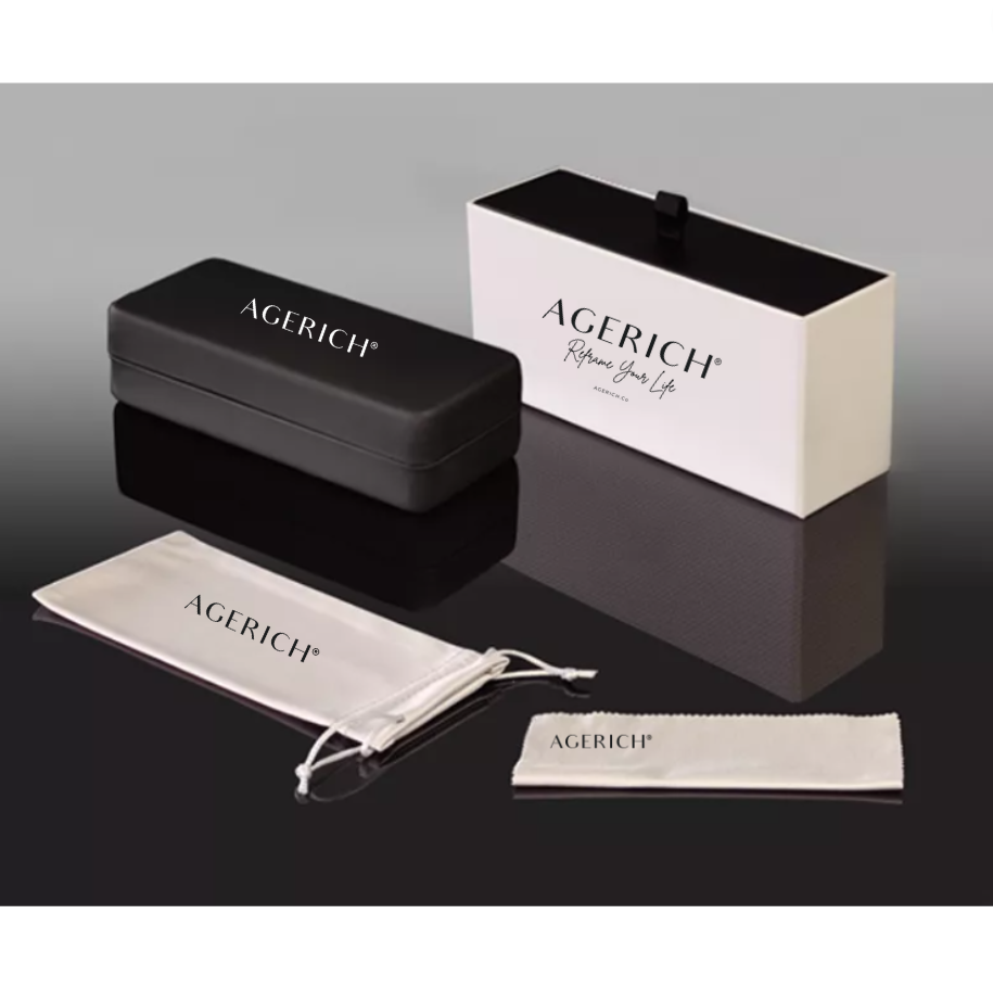 Mrs V Eyewear 'Anytime' - Black and White Draw-Opening Packing Glasses Box